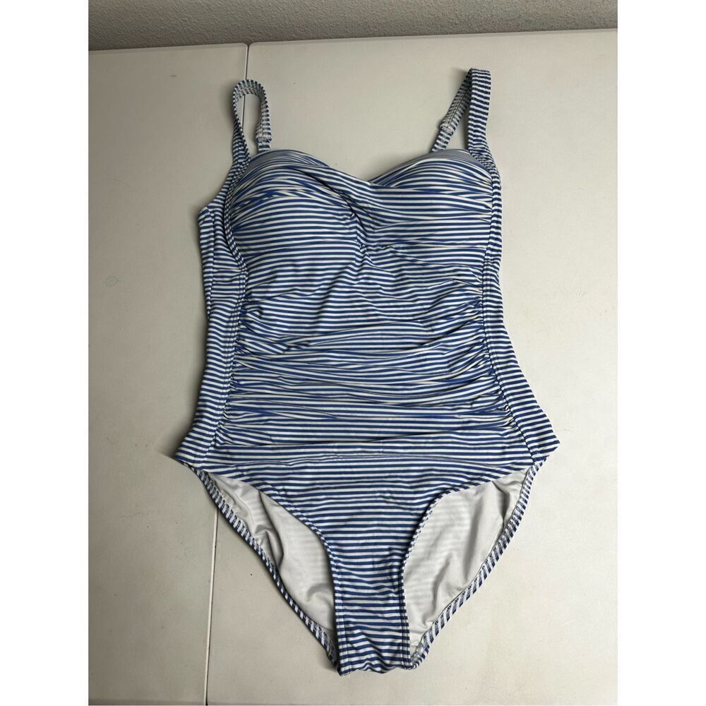 Niptuck One Piece Multi Cup Fit Size 8 White Blue Striped